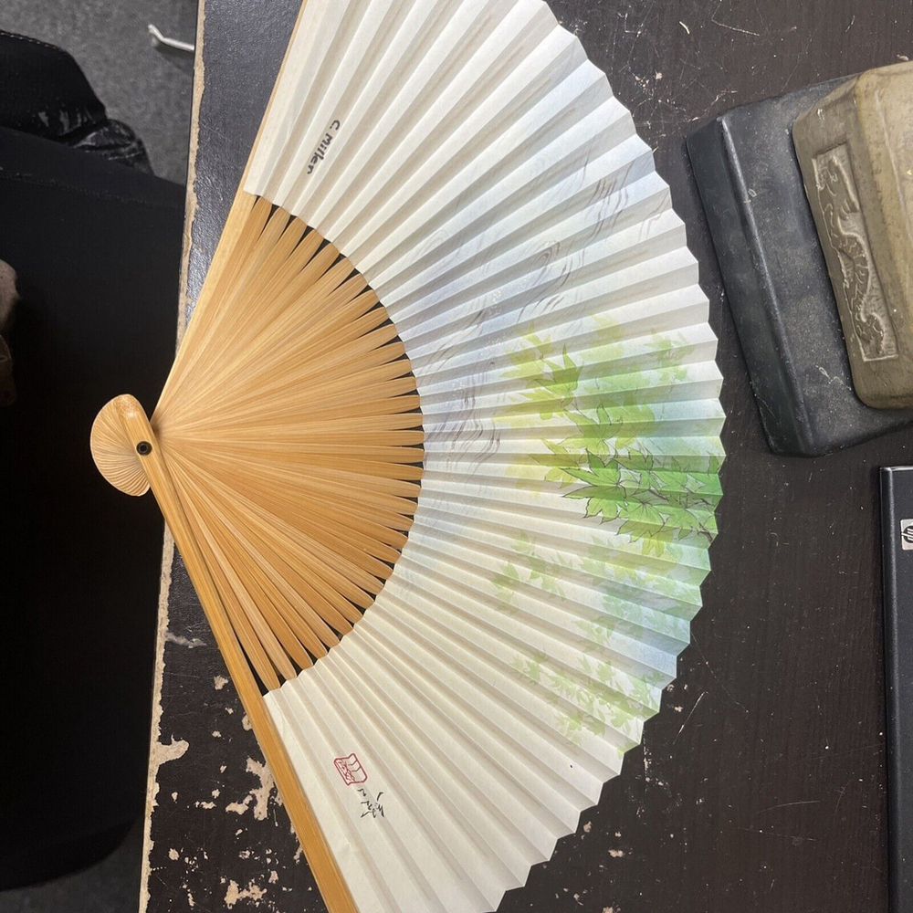 Vintage bamboo folding fan